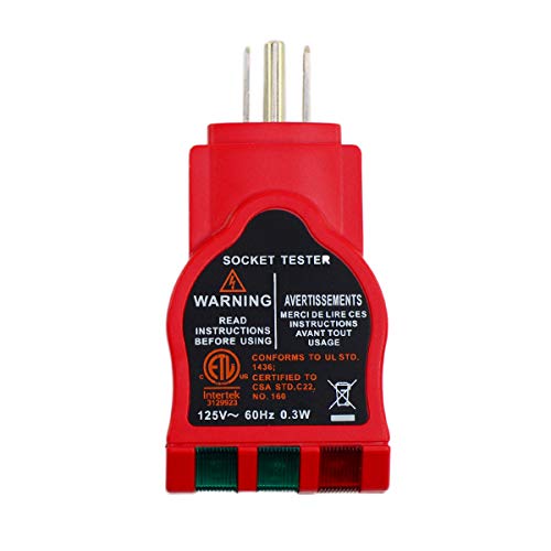 ALLOSUN EM9807 GFCI North American AC Electrical Outlet Receptacles Socket Tester, RED