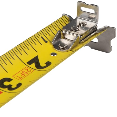 Klein Tools 9225 Tape Measure, Heavy-Duty Measuring Tape with 25-Foot Double-Hook Double-Sided Nylon Reinforced Blade, with Metal Belt Clip