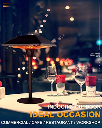 Star Patio Electric Patio Heater, Infrared Heaters, Tabletop Heater, Electric Outdoor Heaters, Outdoor Patio Heater, Classic Sandy Black, 1500W, STP1566-DT