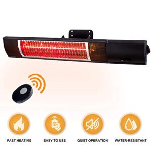 star patio electric patio heater, outdoor heater, infrared heater with remote control, outdoor heaters for patio, classic black, stp1580-wm-rm