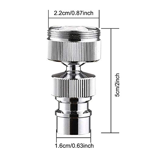 Dishwasher Faucet Adapter, Dishwasher Snap Adapter, 55/64-27 Thread with Small Diameter Nipple, Chrome Plated, Brass