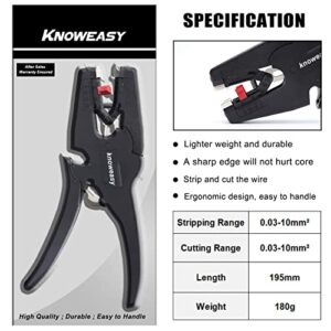 Wire Stripper, knoweasy Wire Stripper Tool with Cutter and 2 in 1 Wire Stripping Tool Works for Electronic,Electric,Automotive from 32 to 7 AWG