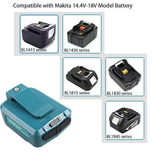 14-18V ADP05 Power Source 2 USB Ports Charger with 3-in-1 USB Cable for Makita LXT Series Rechargeable Lithium ion Battery Adapter