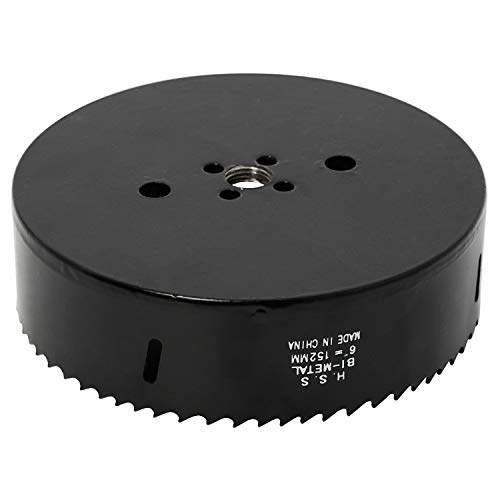 6 Inch 152mm Hole Saw Blade for 1/2" Electric Drills, with Hex Shank Arbor,HSS Bi-Metal Holesaw Drill Bits Cut Smooth and Fast in Wood,Plastic, Drywall, Thin Metal