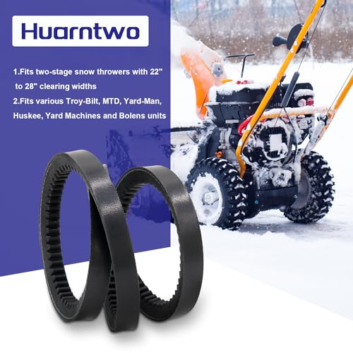 Huarntwo Set of 2 754-0430, 954-0430 Auger Drive Belt for MTD Troy Bilt Cub Cadet 2-Stage Snow Blowers