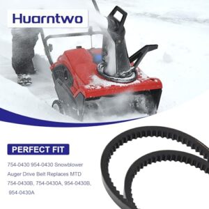 Huarntwo Set of 2 754-0430, 954-0430 Auger Drive Belt for MTD Troy Bilt Cub Cadet 2-Stage Snow Blowers