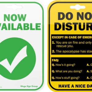 Do Not Disturb Privacy Double Sided Sign for the Office Cubicle Desk or Personal Room