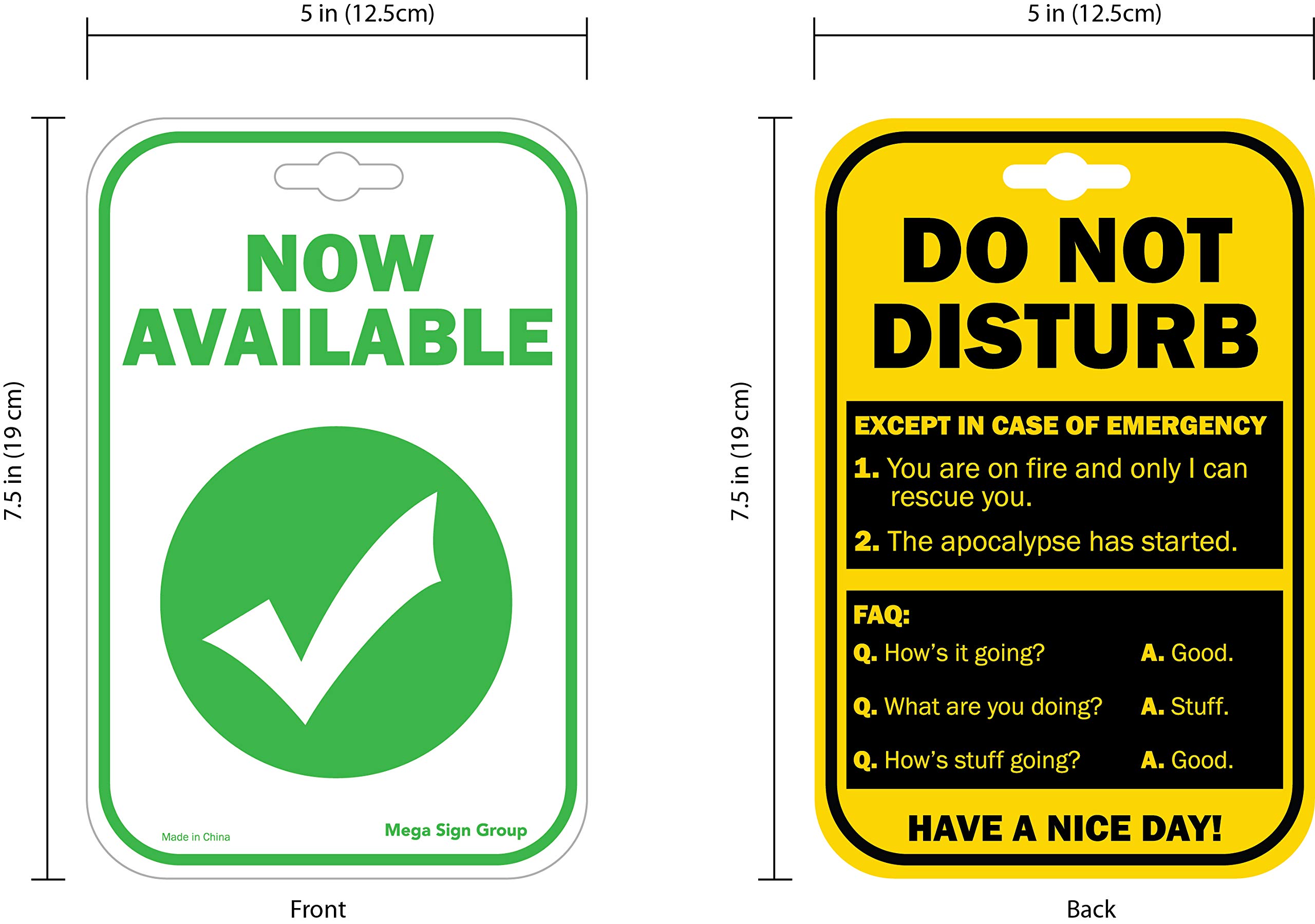 Do Not Disturb Privacy Double Sided Sign for the Office Cubicle Desk or Personal Room