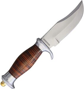 rough rider hunter stacked leather fixed blade rr2109