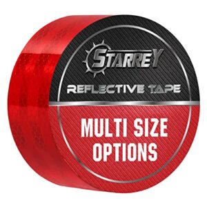 starrey reflective tape 1 inch wide 15 ft long dot-c2 high intensity red - 1 inch trailer reflector safety conspicuity tape for vehicles trucks bikes cargos helmets
