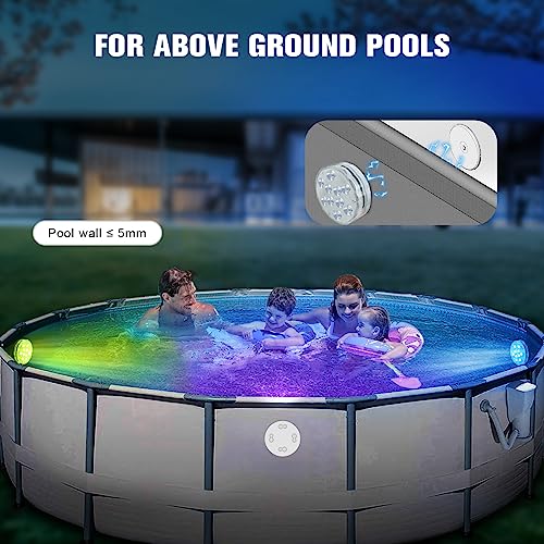 Qoolife Rechargeable Submersible Pool Lights with Remote, Waterproof Underwater Charging Battery Operated Controlled 25 Color Changing LED with Magnet Floating Lights Pool Pond Decoration (2 Pack)