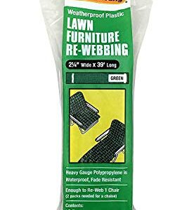 Frost King 2-1/4 x 39 PW39G Polypropylene Lawn Furniture Re-Webbing, 2-1/4in Wide x 39ft Long, Green, Sold as 4 Pack