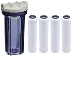 cfs complete filtration services est.2006 compatible to flow pure rv water filter housing 10inches replacement filter housing with 4 carbon filters