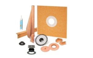 schluter kerdi shower kit 38"x38" with abs stainless steel drain ksk965abse with joint sealant