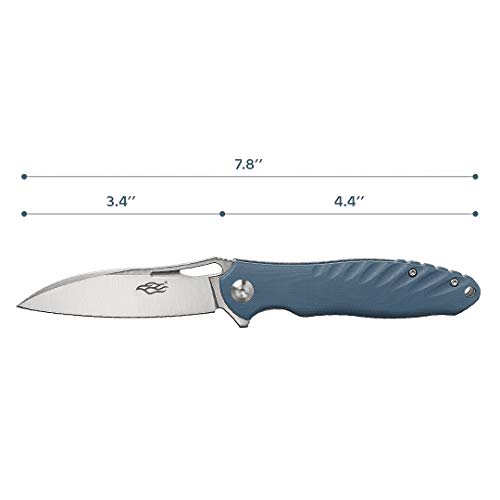 Firebird GANZO FH71 Folding Pocket Knife D2 Steel Flip Blade Anti-Slip G10 Handle with Clip Camping Hunting Gear Fishing Outdoor Folder EDC Knife (Grey)