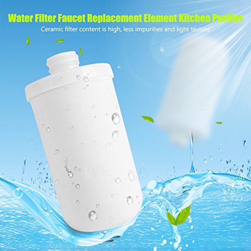 Water Purifier Cartridge,0.1 Microns Filtration Accuracy Ceramic Water Filter Cartridge Faucet Water Cartridge Replacement Element for Kitchen Purifier Home