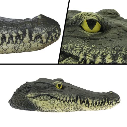 Geniff Floating Alligator Head, Pool Accessories Float Alligator for Koi Pond Decoration and Protection to Scare Heron Away