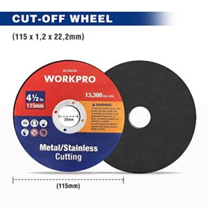 WORKPRO 20-Pack Cut-Off Wheels, 4-1/2 x 7/8-inch Metal&Stainless Steel Cutting Wheel, Thin Metal Cutting Disc for Angle Grinder