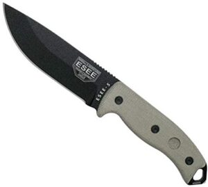 esee-5 serrated edge, no sheathing, od blade