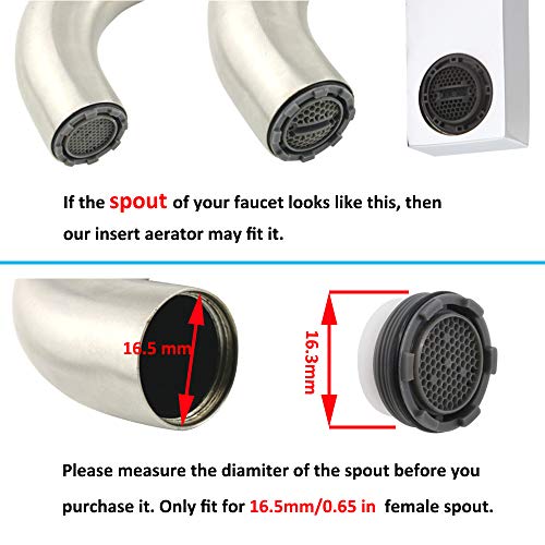 1.2GPM Faucet Replacement Part Insert Filter, Restrictor Aerator, 16.5mm/0.65Inch, 4 Pack