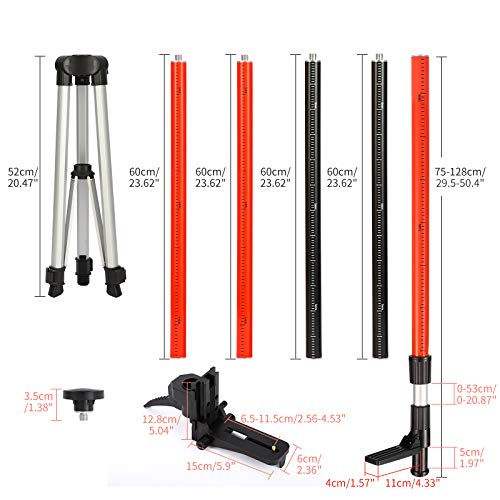 Telescoping Pole, Telescoping Laser Level Support Pole with Tripod and Mount for Lasers Level of Rotary and Line Lasers