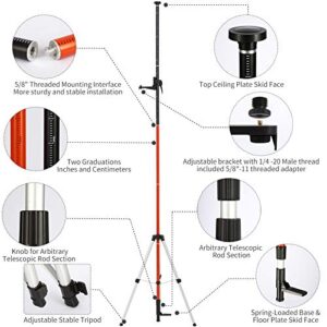 Telescoping Pole, Telescoping Laser Level Support Pole with Tripod and Mount for Lasers Level of Rotary and Line Lasers