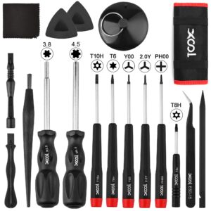 xool tri tip screwdriver, 17 in 1 professional screwdriver game bit repair tools kit for switch joycon ps3 ps4 ps5 xbox one 360 gamebit nes snes ds wii gba