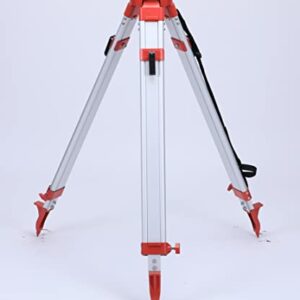 Surveying Tripod, Aluminum Survey Tripod with 5/8-Inch 11-Threaded Flat Head Quick Clamp for Auto Level