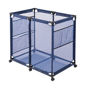 yescom 36"x24"x35" mesh pool storage bin netting organizer rolling storage cart metal frame float goggles container backyard garage