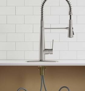 KOHLER K-REC22745-SD-2MB Semi-Professional Kitchen Faucet with Soap Dispenser, Vibrant Brushed Moderne Brass