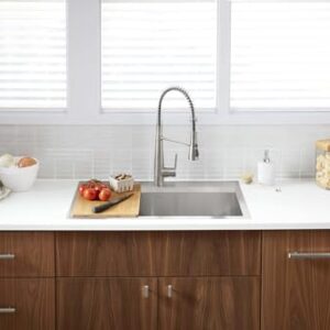 KOHLER K-REC22745-SD-2MB Semi-Professional Kitchen Faucet with Soap Dispenser, Vibrant Brushed Moderne Brass