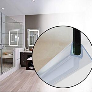 Butecare Premium Frameless Shower Door Bottom Seal Strip - Glass Door Side Seal Sweep (3/8” x 39”, Clear Vinyl)