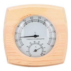 Wood Sauna Thermometer, Sauna Room Hygrometer Thermometer Digital Sauna Temperature Meter Humidity Meter Used in Sauna Room, Bathroom, Sweat Stream Room etc