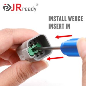 JRready DT series Solid contacts Pin removal tool DRK-RT1, Deutsch Connector Removal Tool, 90 Degree Hook+ Standard Flat Head Screw Driver, suitable for DT, DTM, DTV, DRB, DRCP and STRIKE connectors