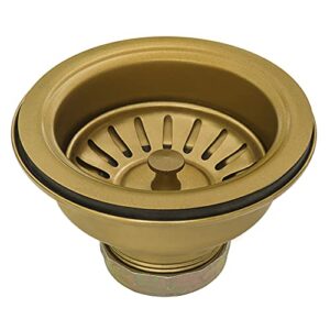 ruvati kitchen sink strainer drain assembly - satin brass matte gold stainless steel - rva1022gg