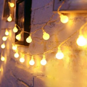 yozatia globe string lights 2 pack 19.7ft 40 led battery operated warm white waterproof, globe fairy string lights 8 modes with remote control, perfect for indoor, outdoor, bedroom, party, christmas