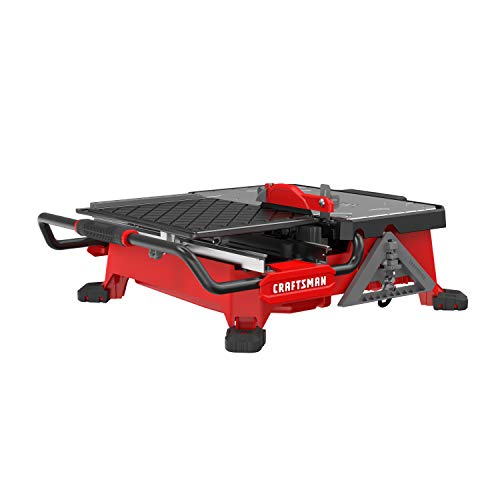 CRAFTSMAN V20 Tile Cutter, Wet Tile Saw, Compact Sliding Cart, 7 inch, Cordless, Battery and Charger (CMCS4000M1)