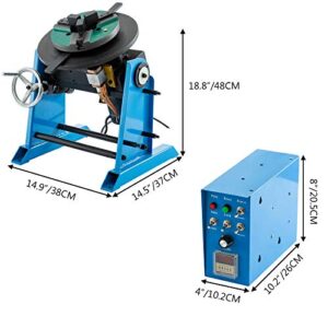 Mophorn 50KG Rotary Welding Positioner Turntable Table 110V 80W Angle 0 to 90° Welding Positioner Positioning Turntable 310mm Diameter Welder Positioner Turntable Machine 200mm Lathe Chuck