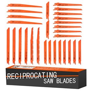 luckyway 28-piece reciprocating saw blades set, sawzall saw blades set, pruner saw blades set for wood metal cutting