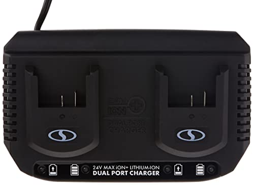 Snow Joe 24VCHRG-DPC 24V iON+ Dual Port Quick Charge Docking Station, Charger, Black