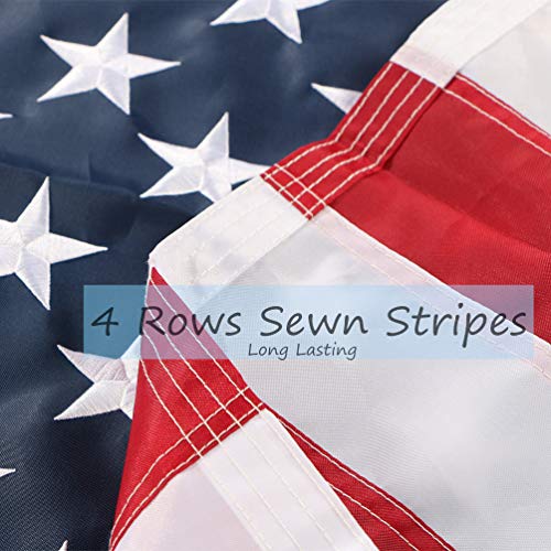 duduta 2x3 Feet American Flag Nylon USA Flag Outdoor Indoor US Flag Embroidered Stars Sewn Stripes Brass Grommets