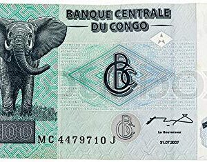 2007 CG (FOREIGN CURRENCY) LOVELY FRENCH CONGO 100 FRANC BILL w GIANT ELEPHANT! BEAUTIFUL PASTEL COLORS! 100 FRANCS Gem Crisp Uncirculated