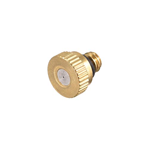 uxcell Brass Misting Nozzle - 10/24 UNC 0.3mm Orifice Dia Replacement Heads for Outdoor Cooling System