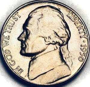 1950 d jefferson 5 steps nickel seller mint state