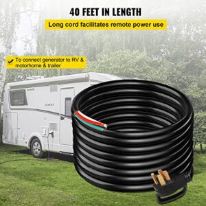 Mophorn 40Ft 50Amp Generator Extension Cord 6 Gauge STW 6/3+8/1 Generator Cord Generator Power Cord N14-50P to Bare Wire Cut Wire Cord Extension Power Cord RV Motor Home Generator Portable