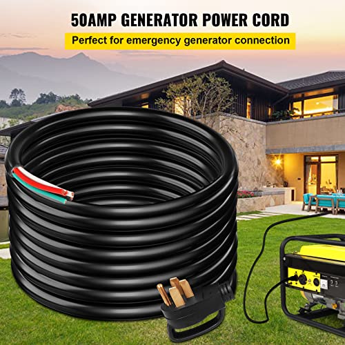 Mophorn 40Ft 50Amp Generator Extension Cord 6 Gauge STW 6/3+8/1 Generator Cord Generator Power Cord N14-50P to Bare Wire Cut Wire Cord Extension Power Cord RV Motor Home Generator Portable