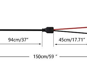 CERRXIAN 1.5m 16AWG to DC 5.5mm x 2.1mm Male Solar Power Extension Cable for Solar Panel and Portable Generator