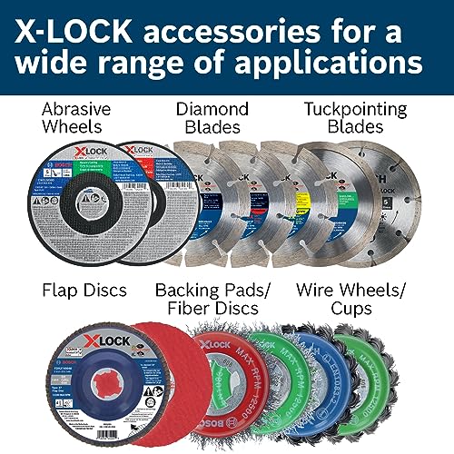 BOSCH FDX2745080 1-Piece 4-1/2 In. X-LOCK Flap Disc 80 Grit Compatible with 7/8 In. Arbor Type 27 for Applications in Metal Blending and Grinding