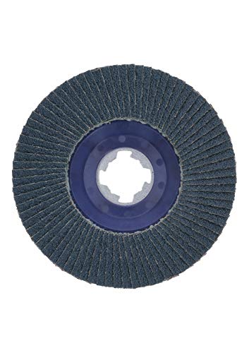 BOSCH FDX2745080 1-Piece 4-1/2 In. X-LOCK Flap Disc 80 Grit Compatible with 7/8 In. Arbor Type 27 for Applications in Metal Blending and Grinding