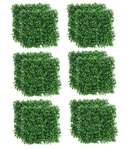 yaegarden 12 packs 10"x10" artificial boxwood hedge mat boxwood hedge mat uv privacy fence screen greenery panel outdoor decor